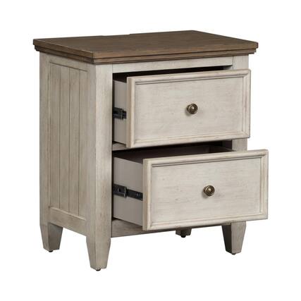 Front. Liberty Furniture Industries - 2 Drawer Night Stand w/ Charging Station - White.