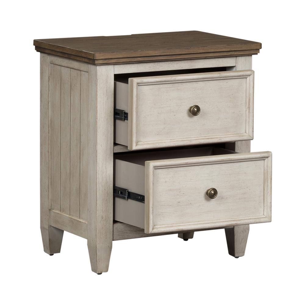 Front. Liberty Furniture Industries - 2 Drawer Night Stand w/ Charging Station - White.