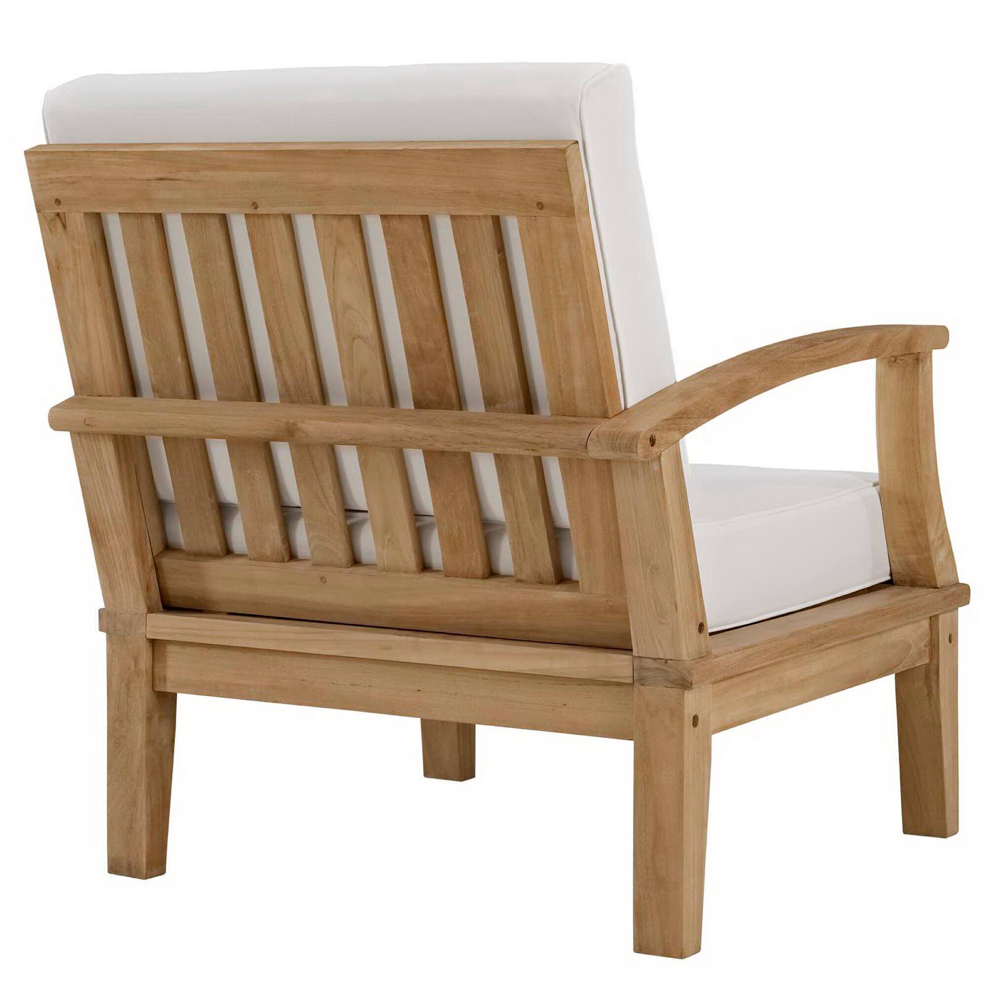 Alt View 1. Modway - Marina Outdoor Patio Teak Left-Facing Sofa by Modway - Natural White.