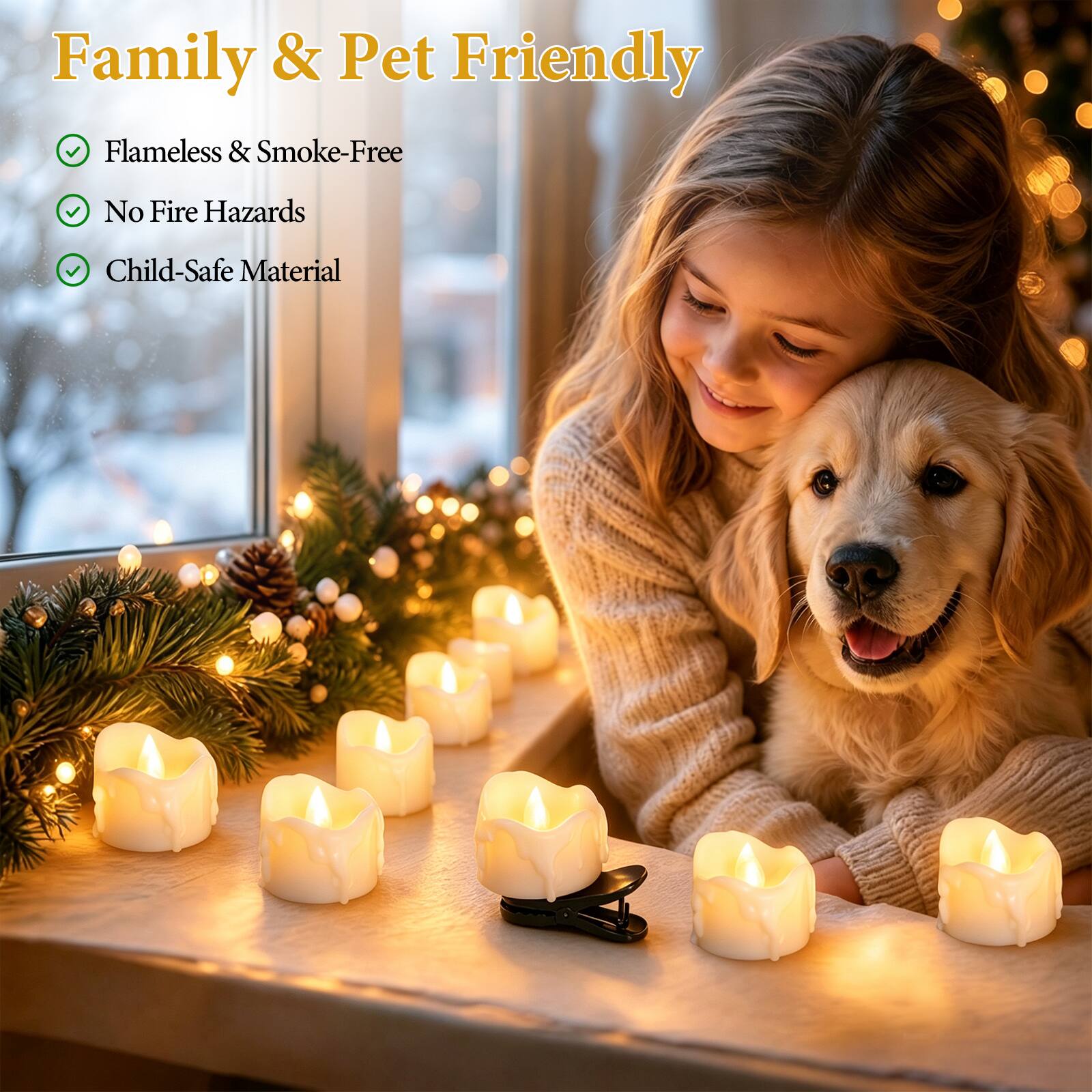 Family & Pet Friendly

- Flameless & Smoke-Free
- No Fire Hazards
- Child-Safe Material