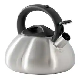 Hometrends - 1.9 Liter Stainless Steel Whistling Kettle with Bakelite Handles - Silver
