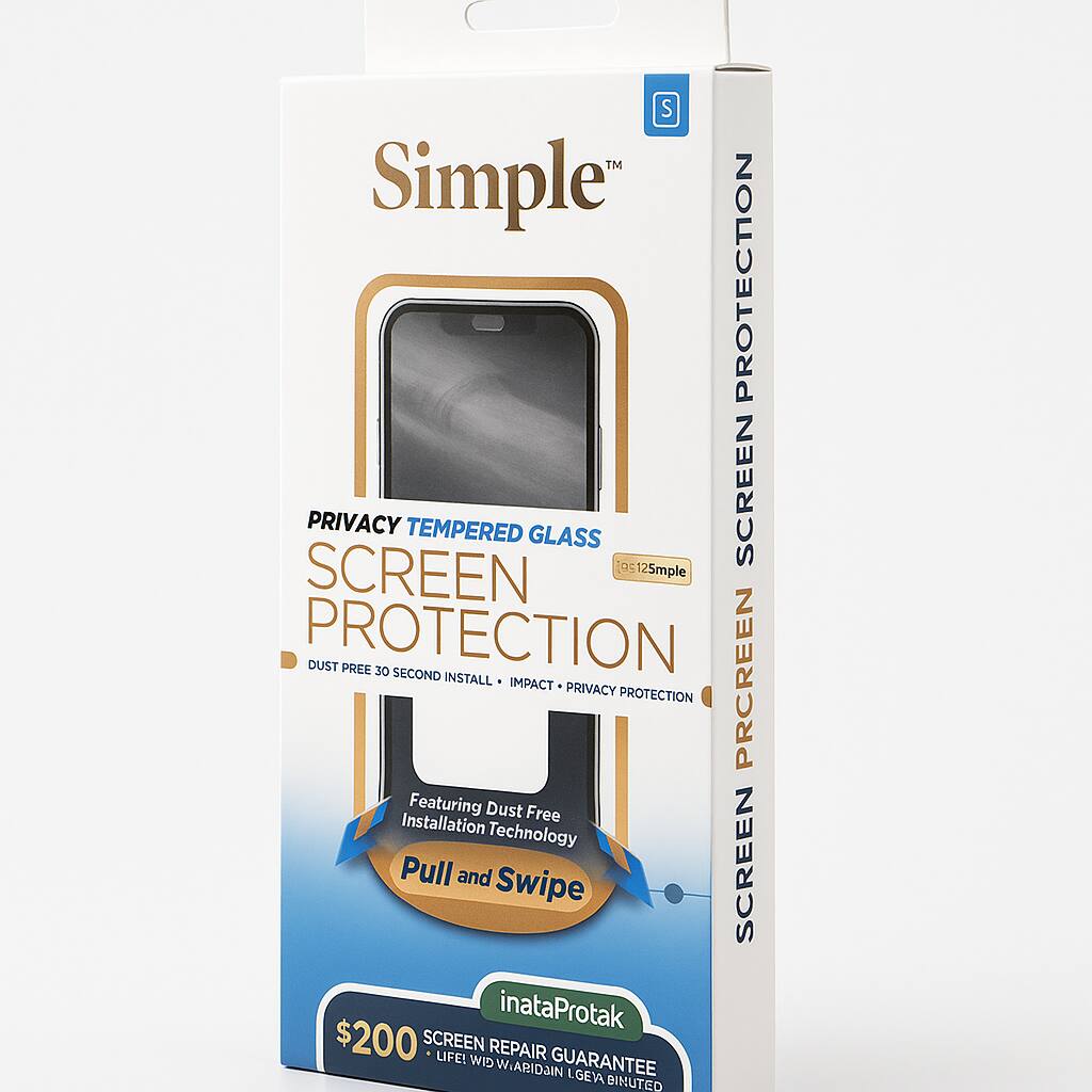 Simple Mobile Simple Privacy Tempered Glass Screen Protector For Iphone ...