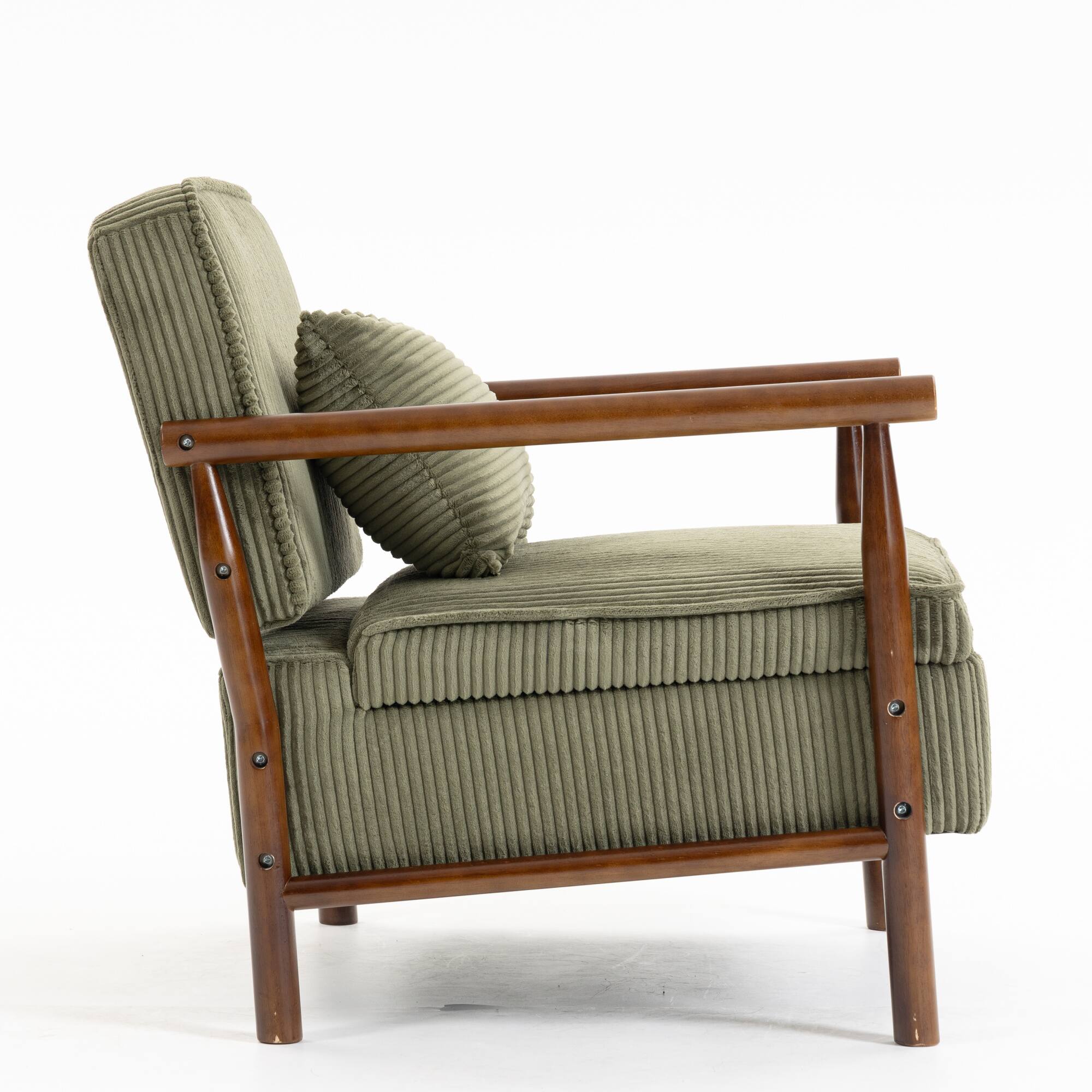 Alt View 6. GOODSILO - Modern Upholstered Accent Armchair with Hidden Storage and Waist Support Cushion for Living Room Bedroom - Antique Green.