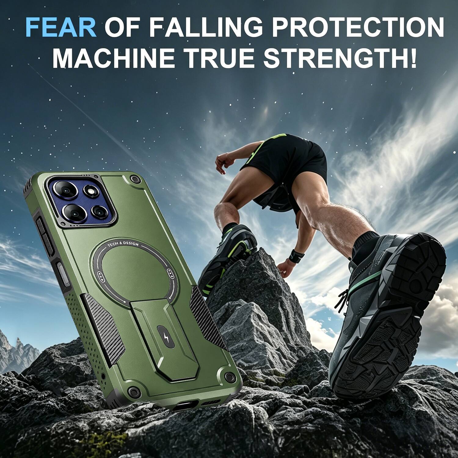 FEAR OF FALLING PROTECTION MACHINE TRUE STRENGTH!  
TECH & DESIGN