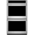Monogram - Statement 30" Smart Built-In Double Electric Twin Convection with Direct Air Wall Oven with No Pre-Heat Air Fry - Stainless Steel