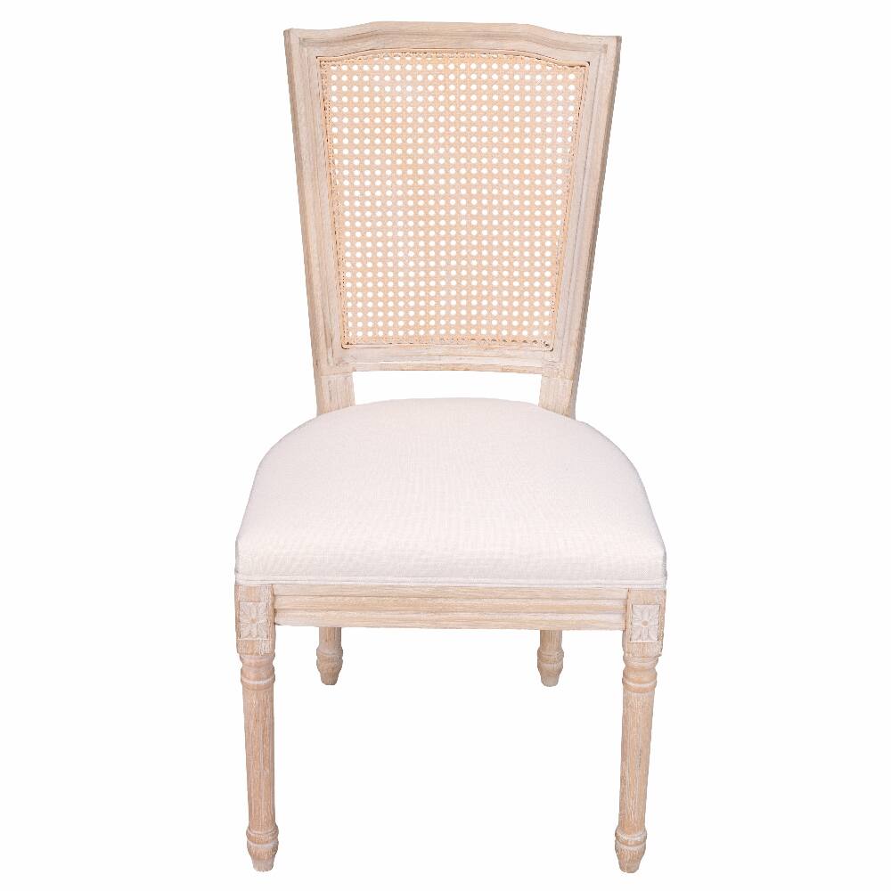 Alt View 8. Loheer - Loheer French Country Dining Chairs Set of 2 Rattan Back Beige - Beige.