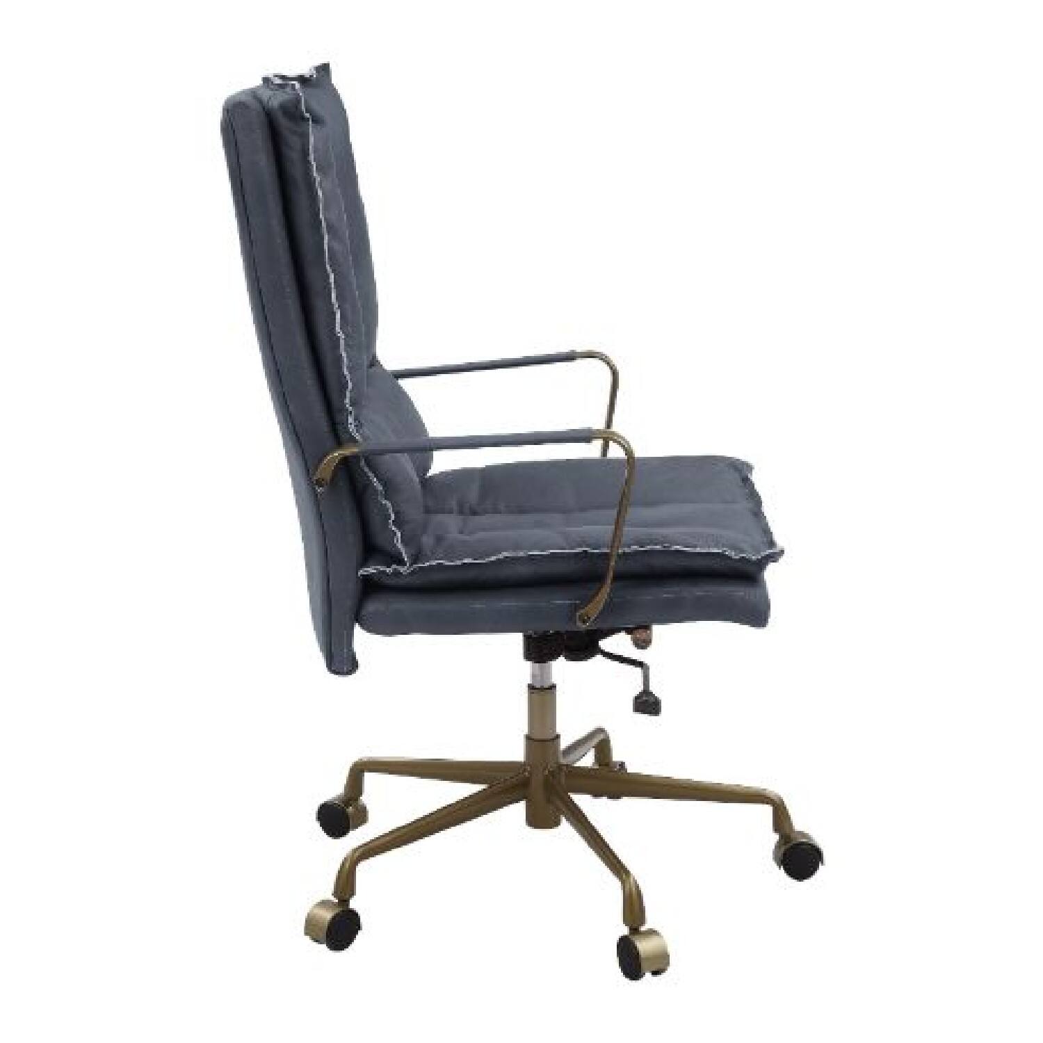 Alt View 3. Manhattan Lane - Office Chair with Leatherette Seat and Tufted Details - Gray.