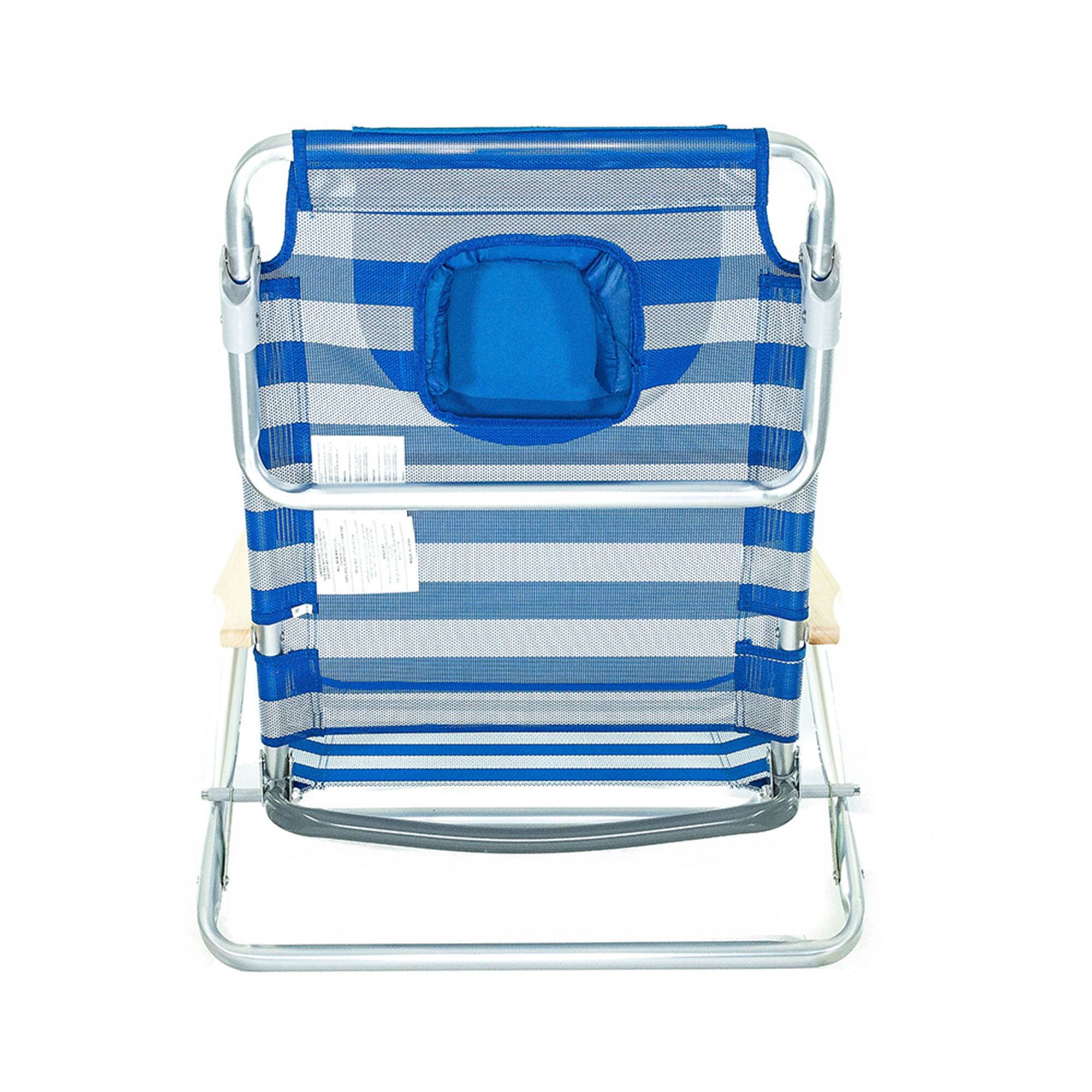 Alt View 3. Ostrich - Ostrich South Beach Chair Portable Outdoor Camping Pool Tanning Recliner, Stripe - Blue and White Striped.