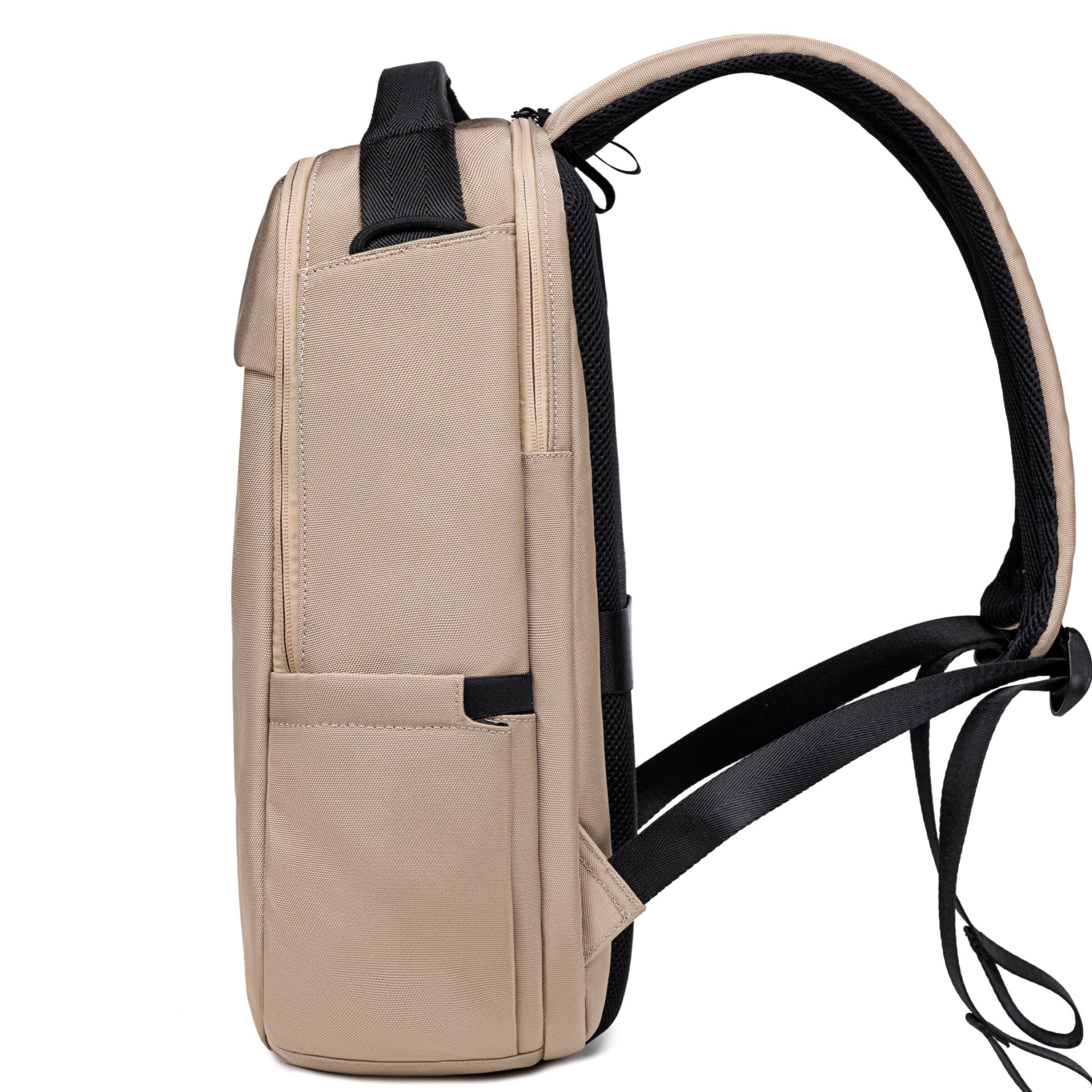 Alt View 6. Lux & Nyx - Lux & Nyx - Purpose Multi-compartment 16" Laptop Backpack - Light Beige - Light Beige.