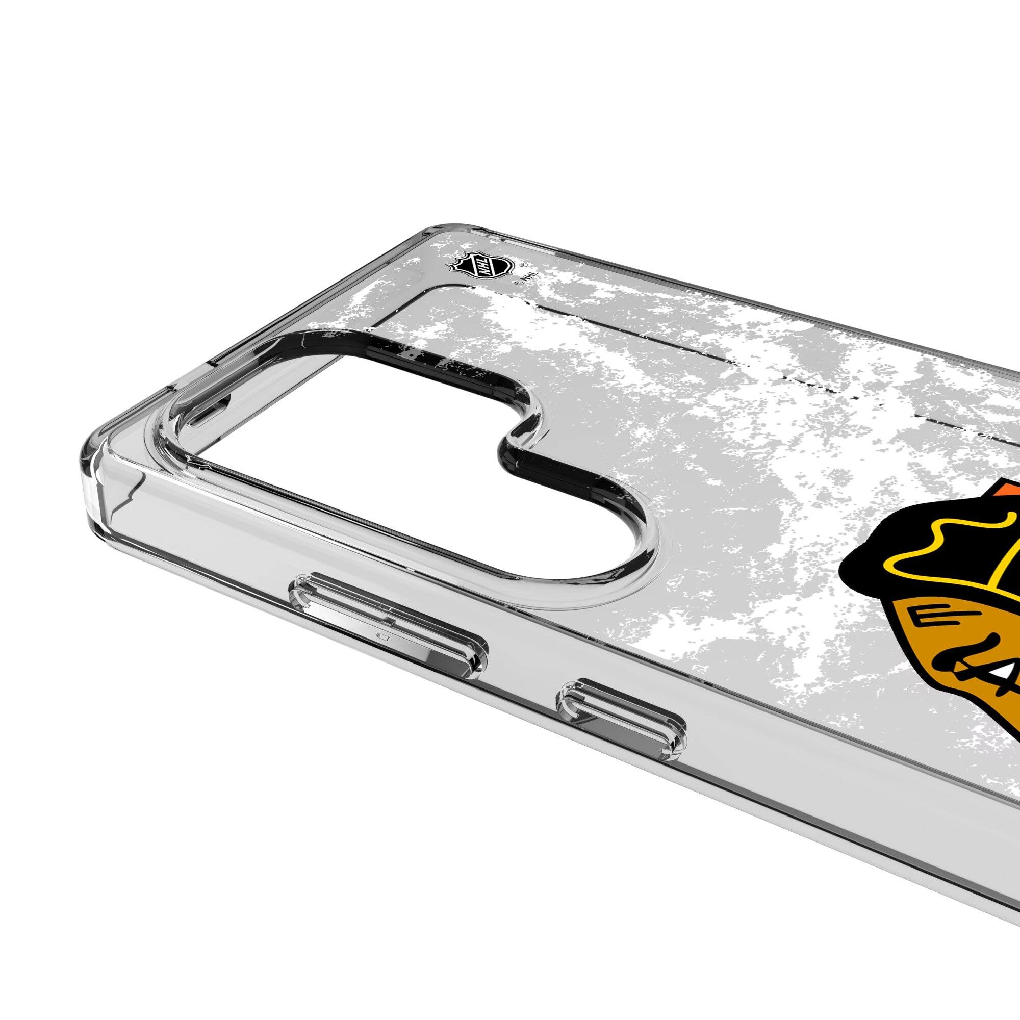 Alt View 2. Keyscaper - Chicago Blackhawks Galaxy Stripe Clear Ice Case - S25 - Multicolor.