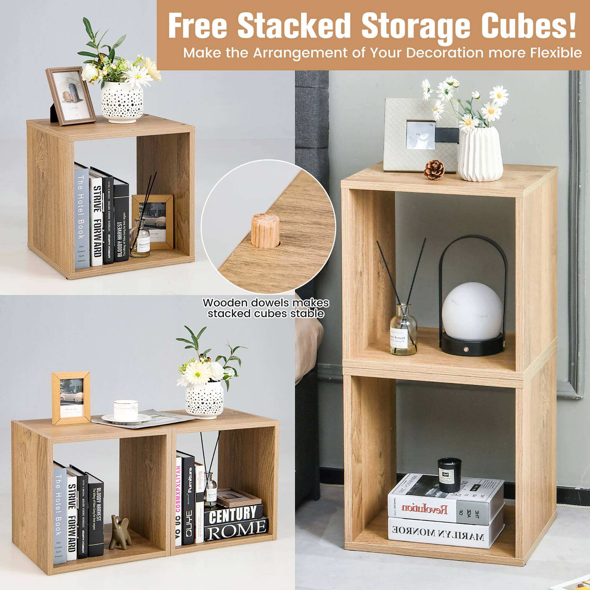 Free Stacked Storage Cubes! Make the Arrangement of Your Decoration more Flexible.

The Hotel Book - STRIVE FORWARD:

* I 1 I DSts ao0Y i
* Wooden dowels make stacked cubes stable

The Hotel Book - E STRIVE FORWARD:

* I | i
* BLOGDY! MARVEST COSMXPALITAN UC OV PLIS: CUWE CENTURY ROME - Revolution
* MONROE MARILYN