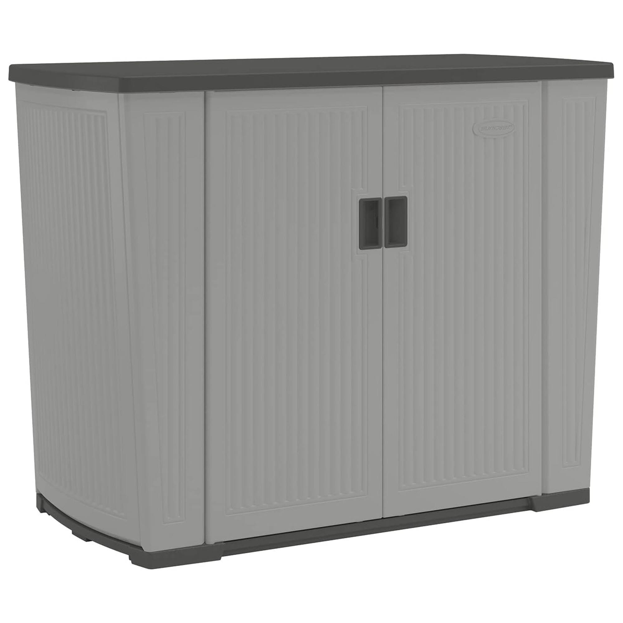 Front. Suncast - Suncast Backyard Oasis 130 Gallon Outdoor Storage Shed Basic Unit, Dove Gray - Grey.