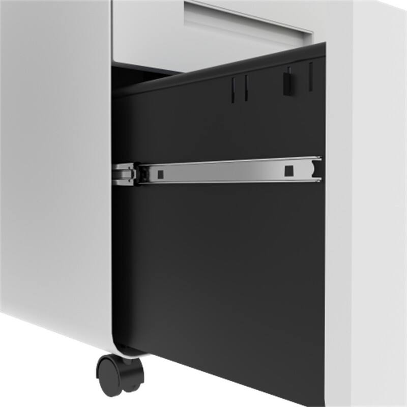 Alt View 5. HTUTWOO - Mobile File Cabinet 3-Drawer Wide with Lock -Storage Cabinet on Casters,A4 Holder,110lbs/Drawer Capacity,Fully Assembled - White.