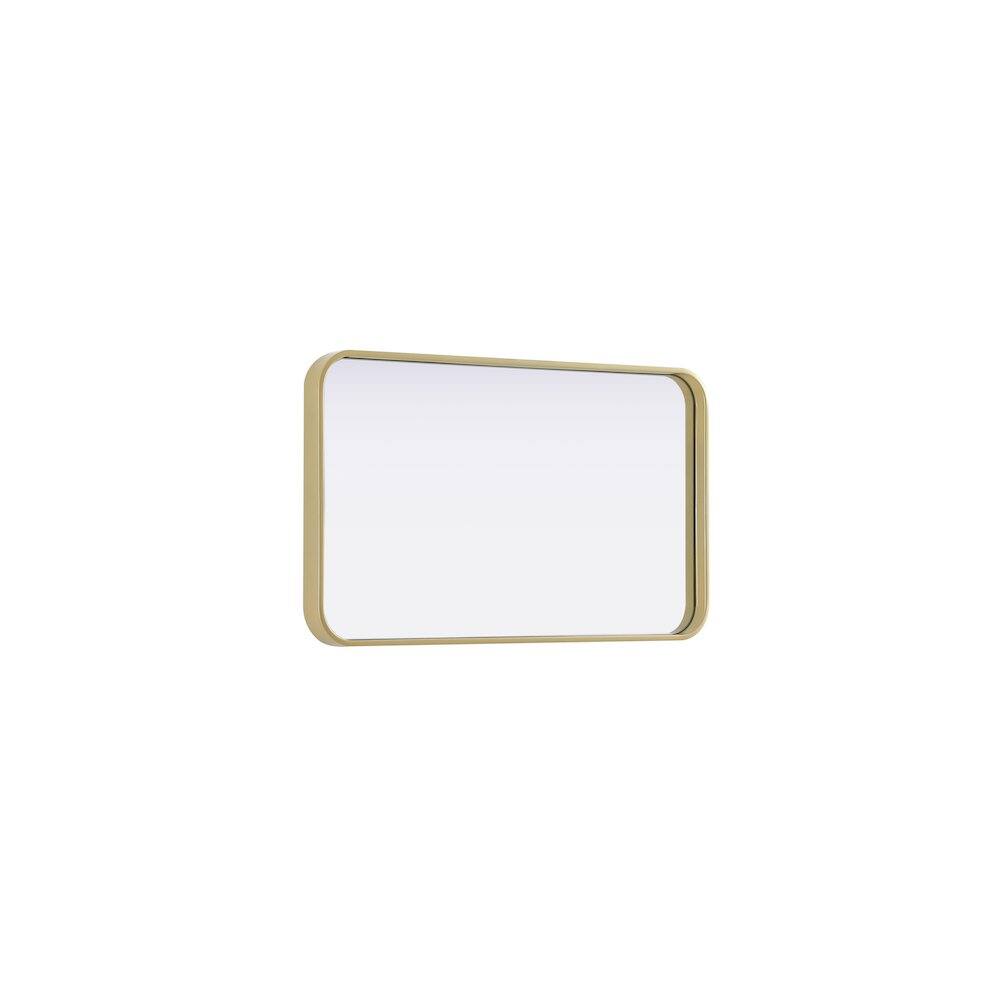 Alt View 1. Elegant Decor - Contour Metal Rectangle Mirror 18x30 in Brass - Brass.