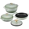 Front. Best Choice Products - Best Choice Products Non-Stick Pot & Pan Cookware Set, Cast Iron Skillet, Grill Pan W/ Press, Dutch Oven - Sage - Sage.