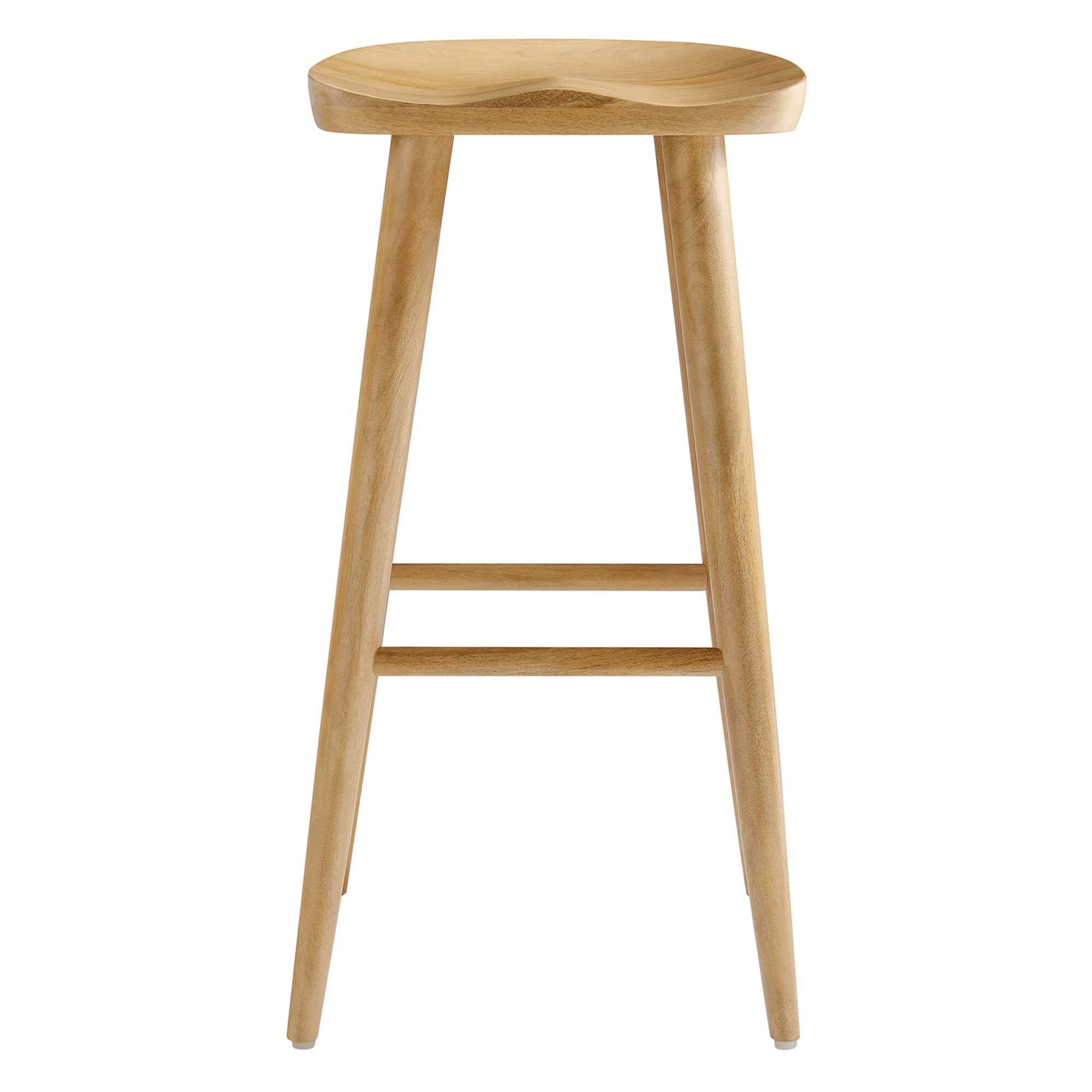 Alt View 3. Modway - Saville Backless Wood Bar Stools Set of 2 - Brown.