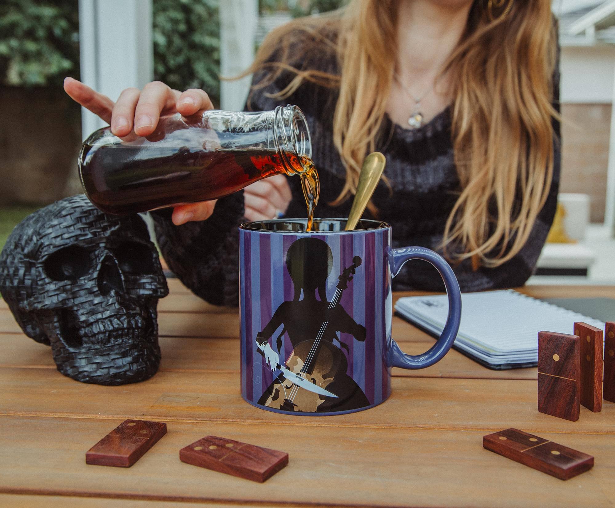 Alt View 2. Silver Buffalo - Addams Family Wednesday Cello Silhouette Ceramic Mug | Holds 20 Ounces - Purple.