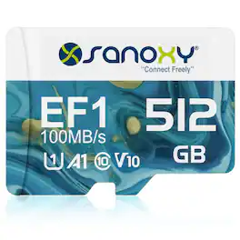 Sanoxy - 512GB Micro SD Memory Card – 100MB/s Speed, 4K Video Recording, UHS-I Compatible