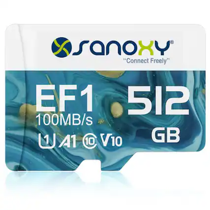 SanoxY
"Connect Freely"
EF1 512 GB
100MB/s
U1 A1 10 V10