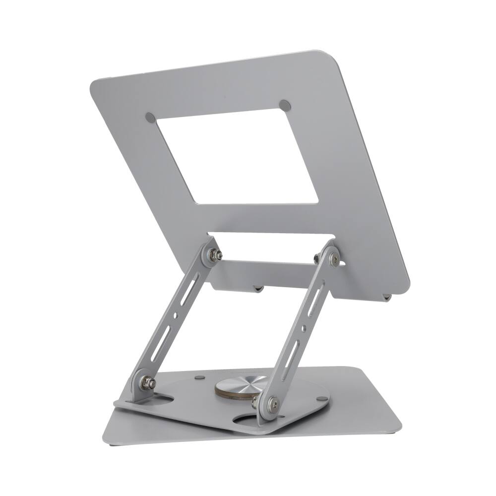 Alt View 1. RadioShack - RadioShack 360° Rotating Laptop Stand (2607177): Fits 17.3", adjustable height & angle, cooling, non-slip, foldable - Silver.