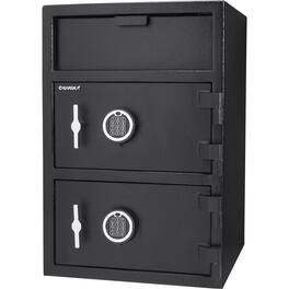 Barska - Large Digital Depository Safe with Drop Slot-Solid Steel, Dual Keypad Access, 5 Deadbolts - Black
