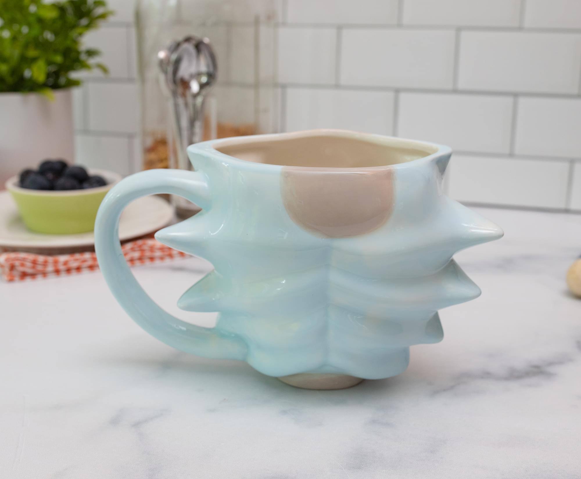 Alt View 3. Silver Buffalo - Rick and Morty Rick Sanchez Face 3D Sculpted Ceramic Mug | Holds 20 Ounces - White.