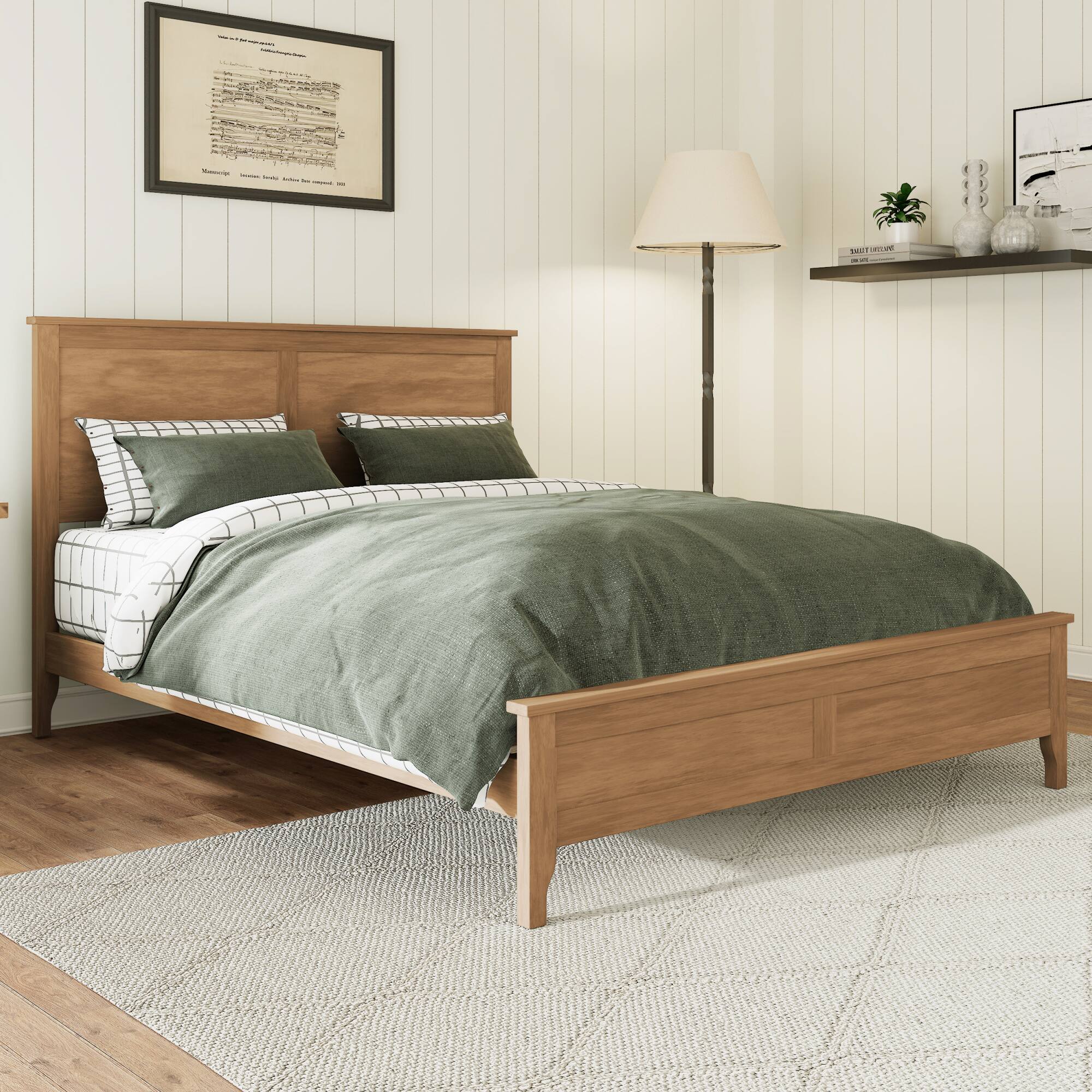 Back. GOODSILO - Modern Full Size Platform Bed with Solid Wood Construction and Built-in Slat Support System - Seadrift.