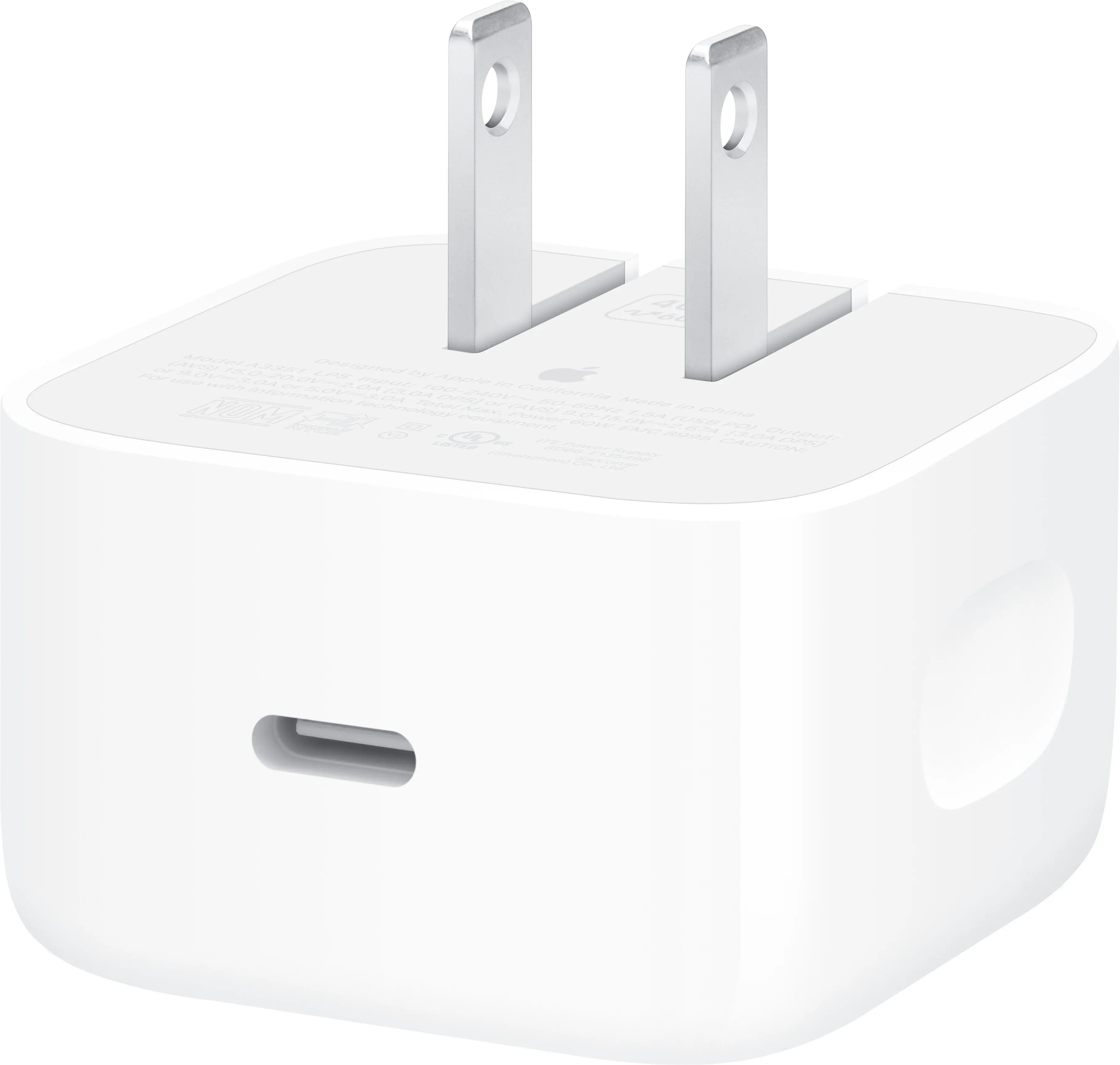 Front. Apple - 40W Dynamic Power Adapter with 60W Max - White.