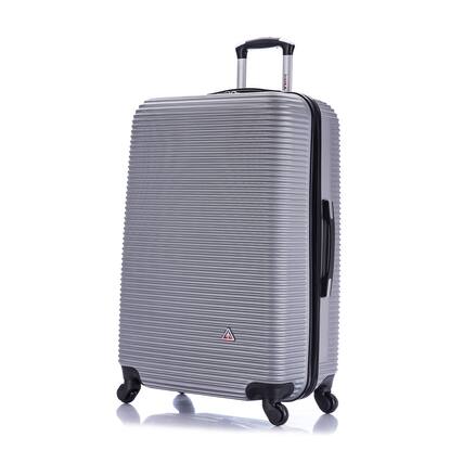 Front. InUSA - Royal lightweight hardside Spinner Luggage 28" - SILVER.