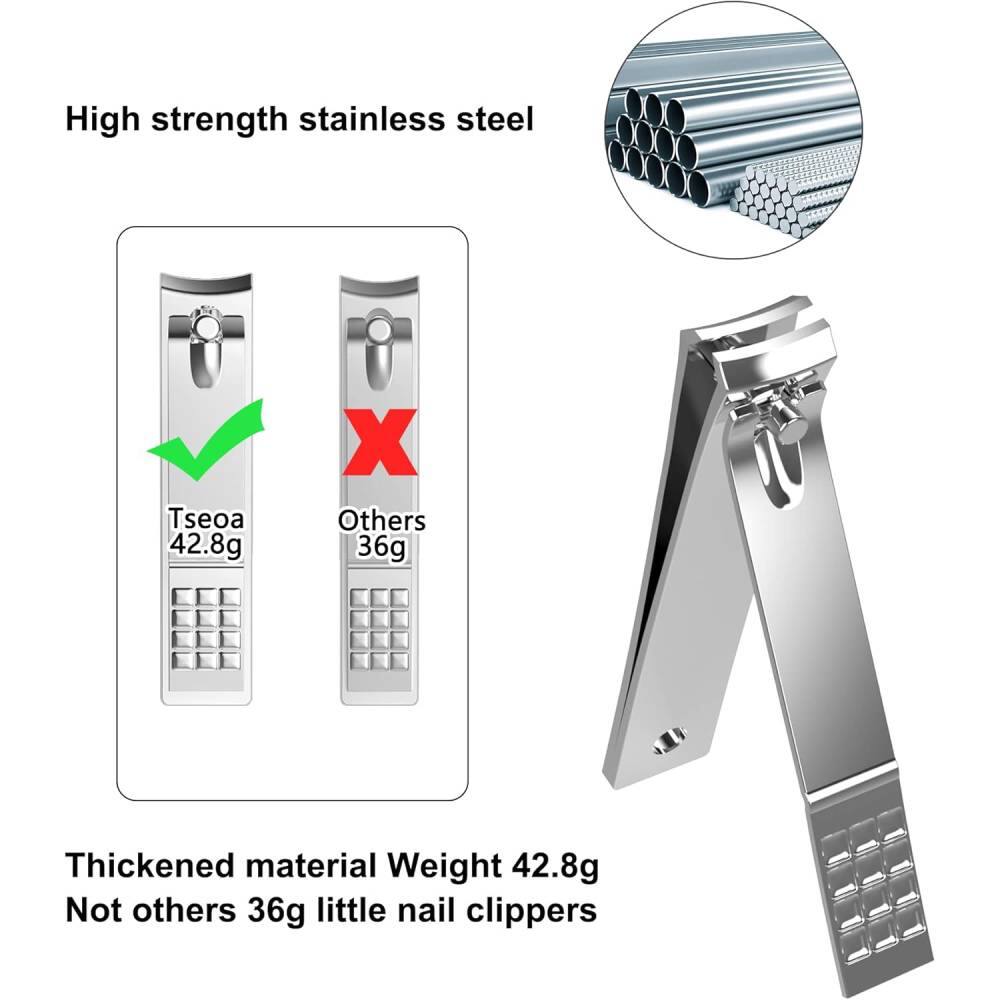 High strength stainless steel

Tseoa 42.8g  
Others 36g

Thickened material  
Weight 42.8g  
Not others 36g little nail clippers