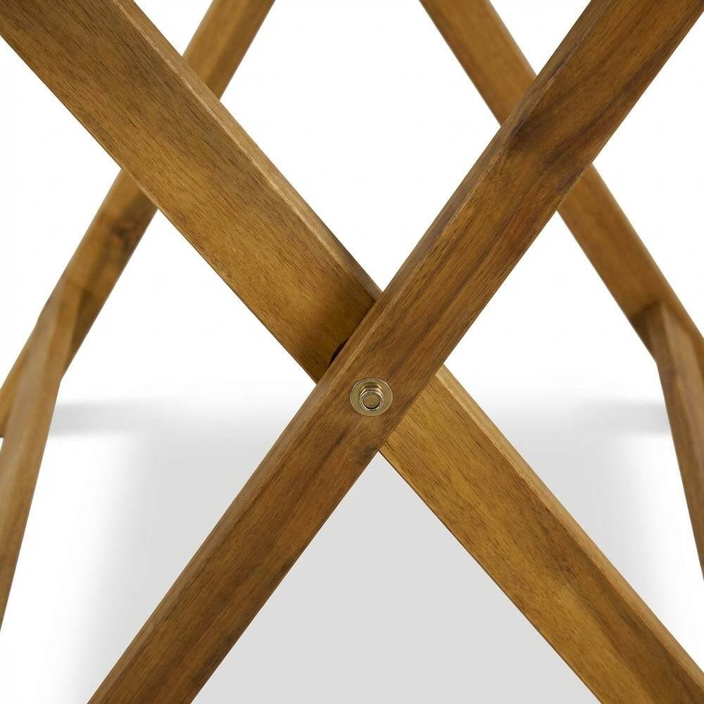 Alt View 1. Outdoor Escape - 3-Pc Oil-Finish Wood Patio Dining Set with Folding Table and 2 Camping Chairs - Natural Oil.