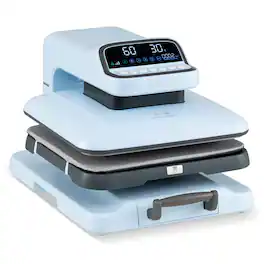Costway - Auto Heat Press Machine for T Shirts with Auto Release, Adjustable Pressure - Blue