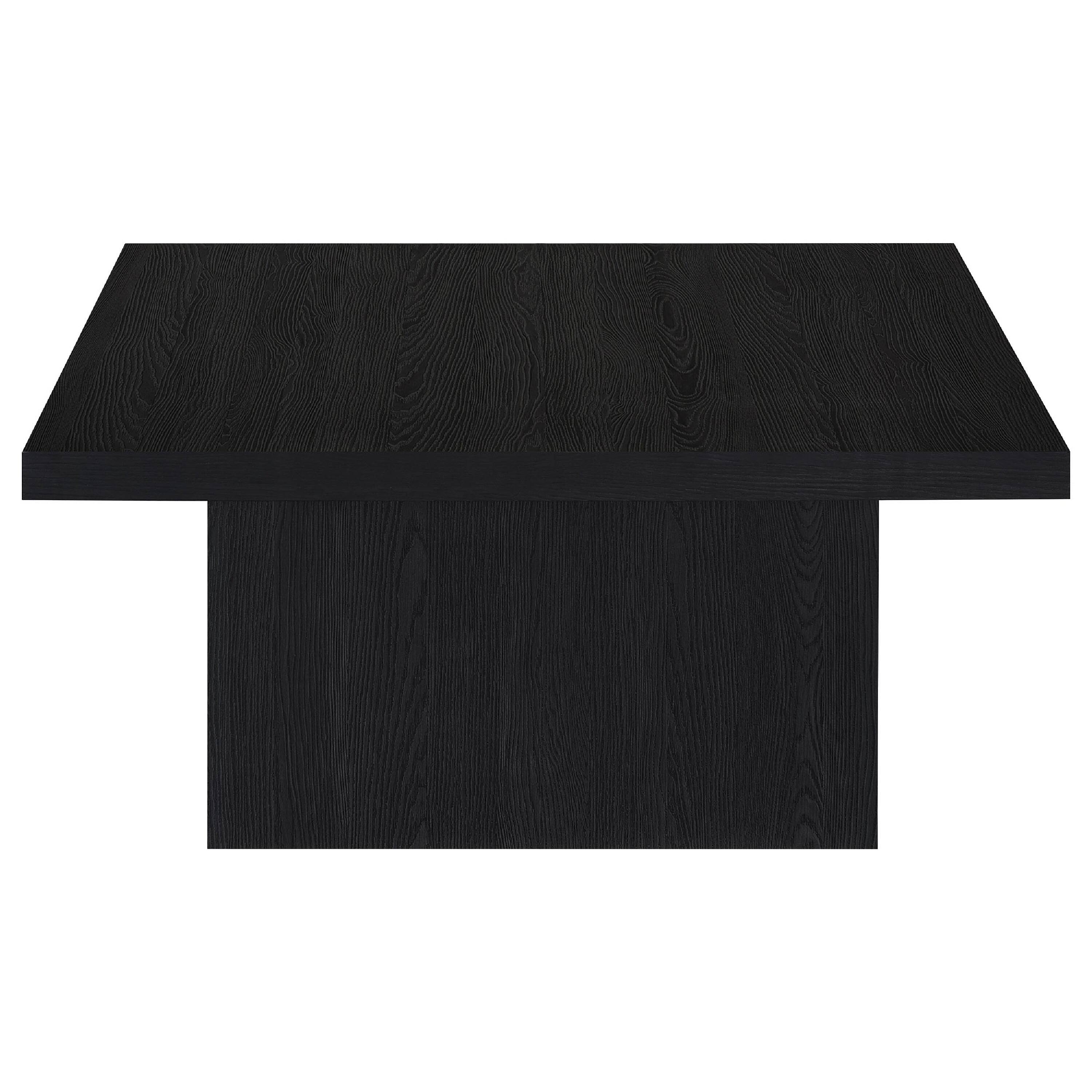 Alt View 2. Manhattan Lane - Darla Square Cocktail Coffee Table, Pedestal Base, Wood 36 Inch - Black.