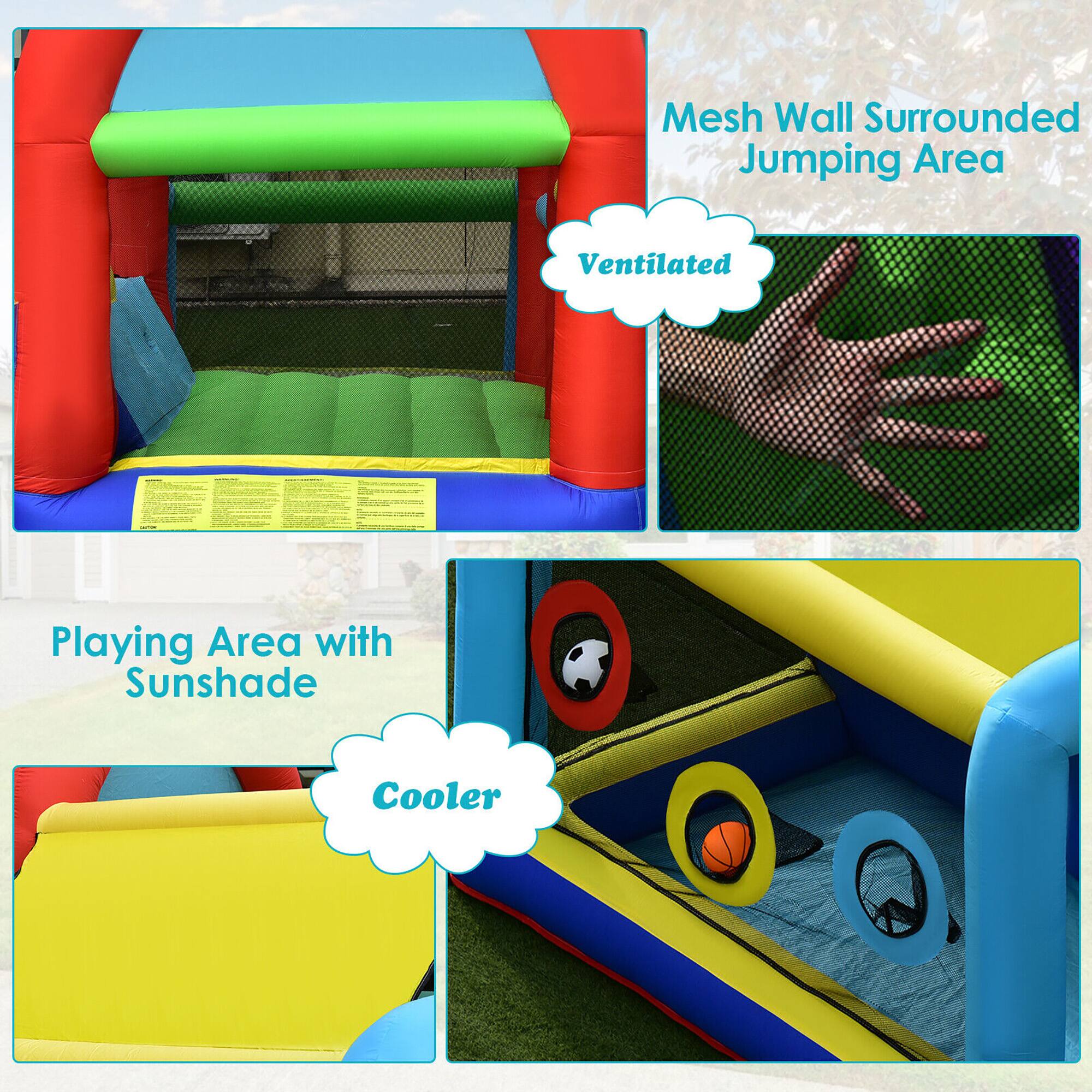 Mesh Wall Surrounded Jumping Area  
Ventilated  

Playing Area with Sunshade  
Cooler