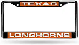 Rico Industries - Texas UT Longhorns Black Metal Laser Cut License Plate Frame - Multi
