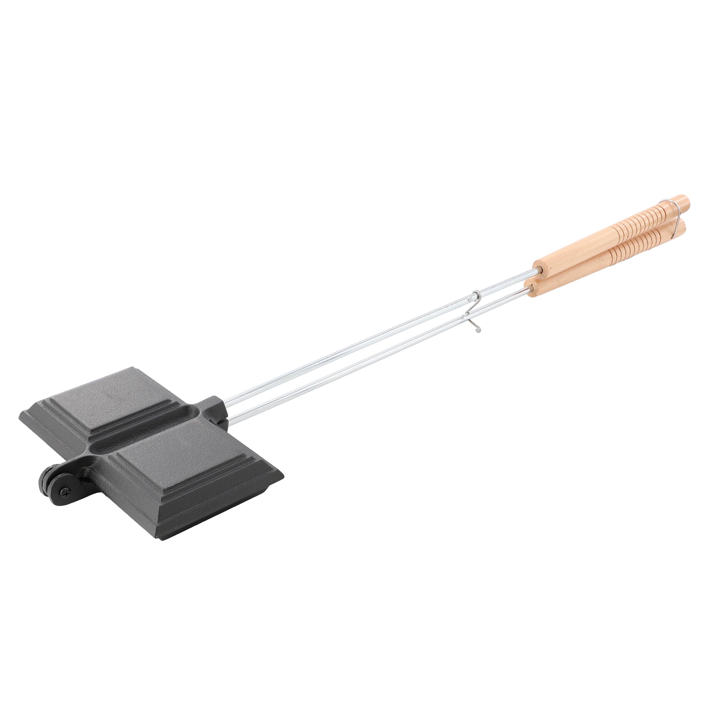 Alt View 6. Mega Chef - Megachef 8.26 Inch Cast Iron Pie Iron Outdoor/Camping Cookware with Long Handle - Black.