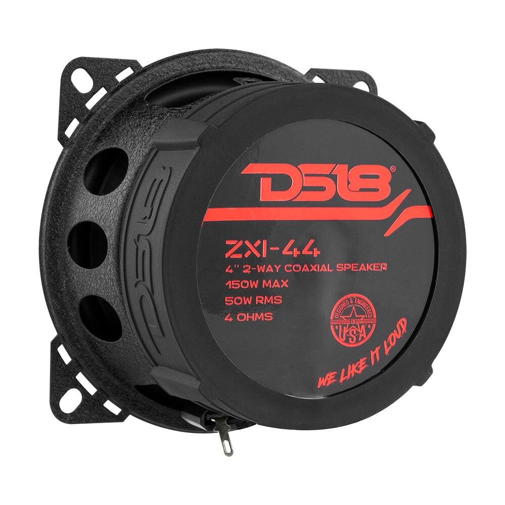 D518  
XZ 4" 2-WAY COAXIAL SPEAKER  
150W MAX  
50W RMS  
4 OHMS  
DESIGNED ENGINEERED IN USA  
WE LIKE IT LOUD