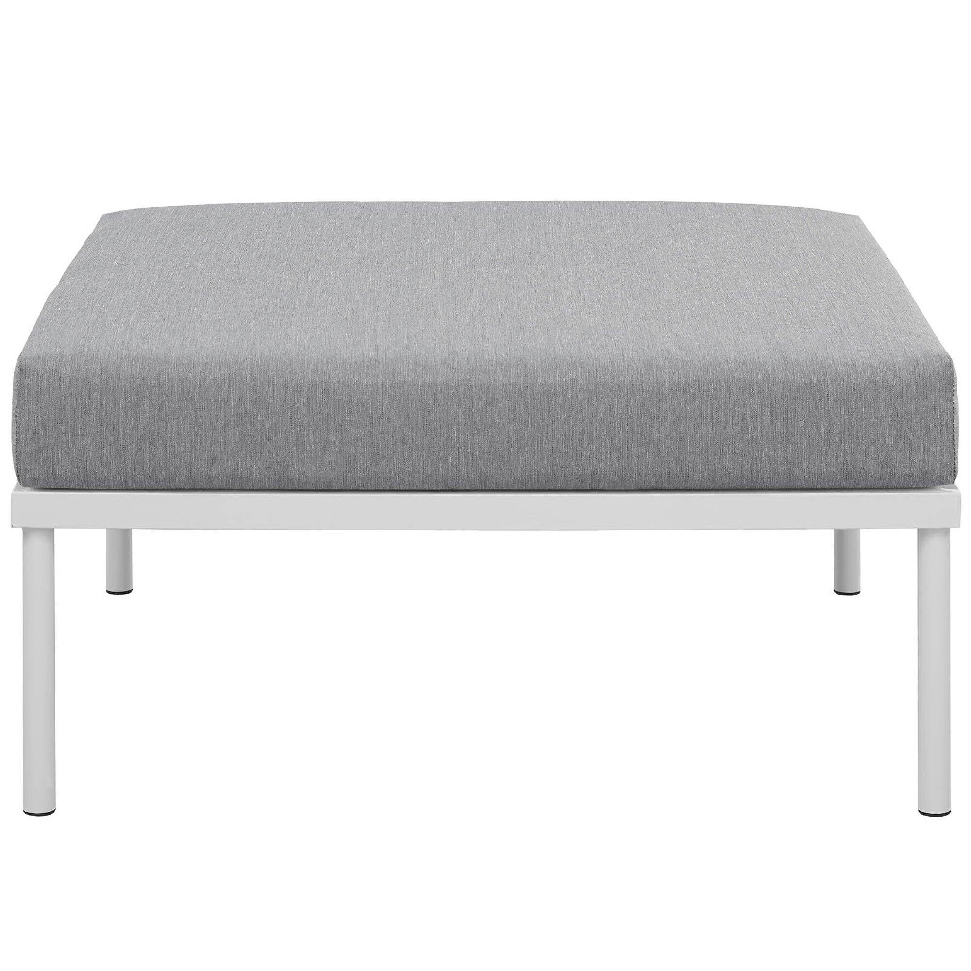 Back. Modway - Harmony Outdoor Patio Aluminum Ottoman by Modway - White Gray.