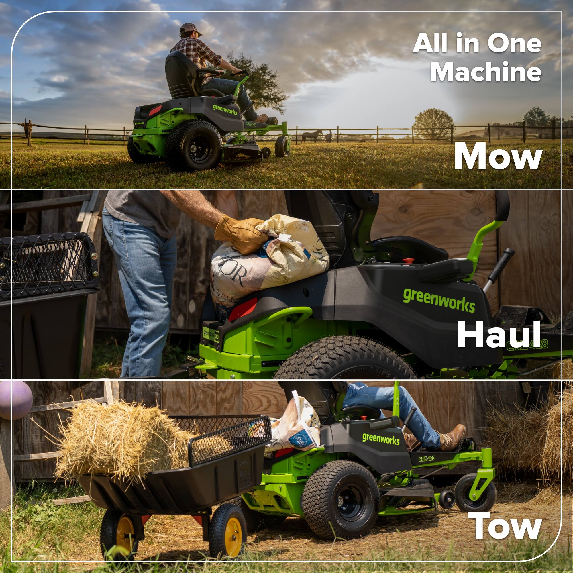 All in One Machine  
Mow  
Haul  
Tow
