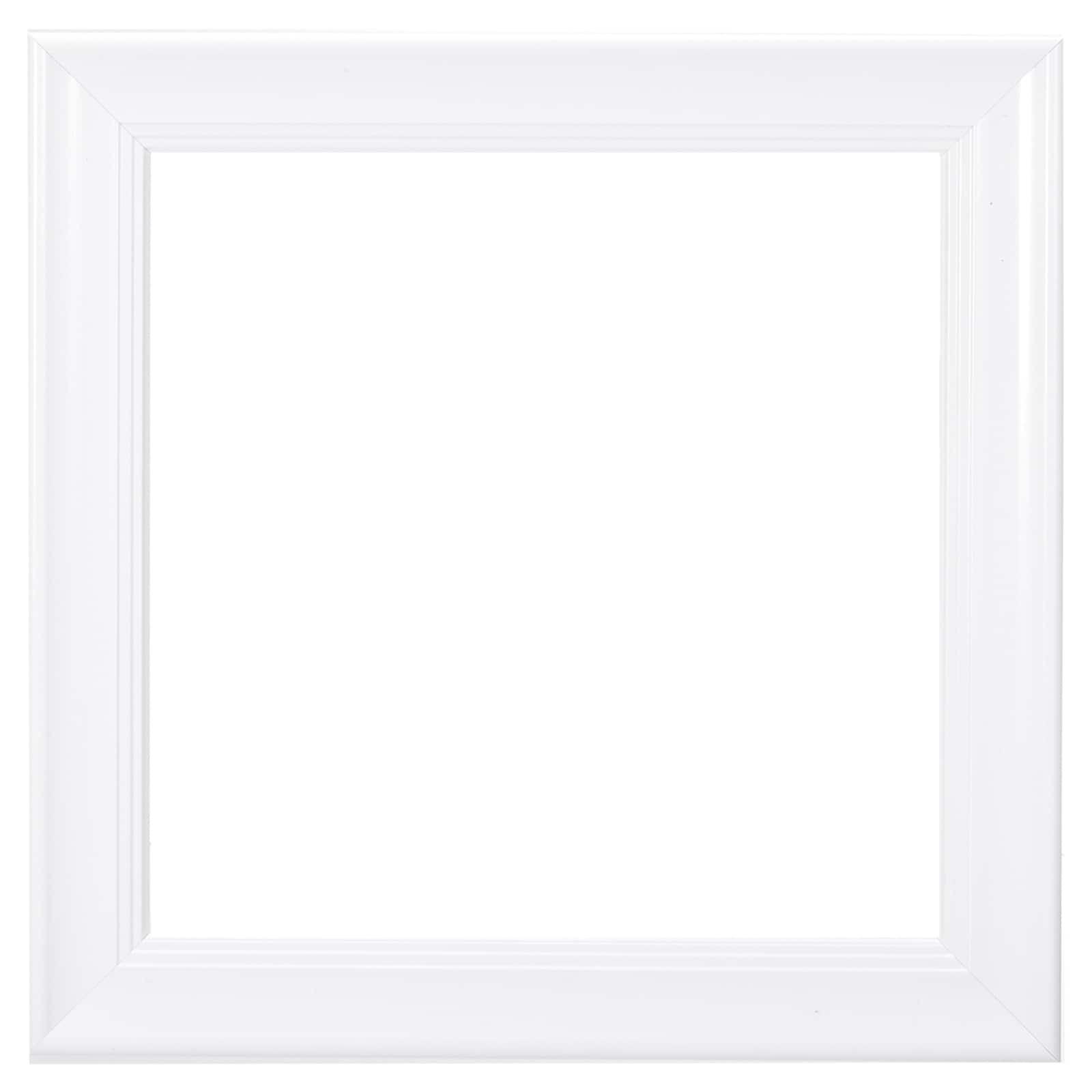 Unique Bargains - 10x10" Resin Floating Frame for Canvas Painting, Vintage Wall Hanging Decor for Home Office - Bright White