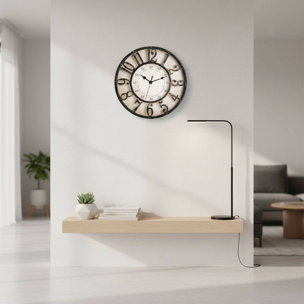 Alt View 1. Dazzed Corner - 12 Inch Wall Clock, Silent Non-Ticking Battery Operated Decorative Wall Clock - Gold.