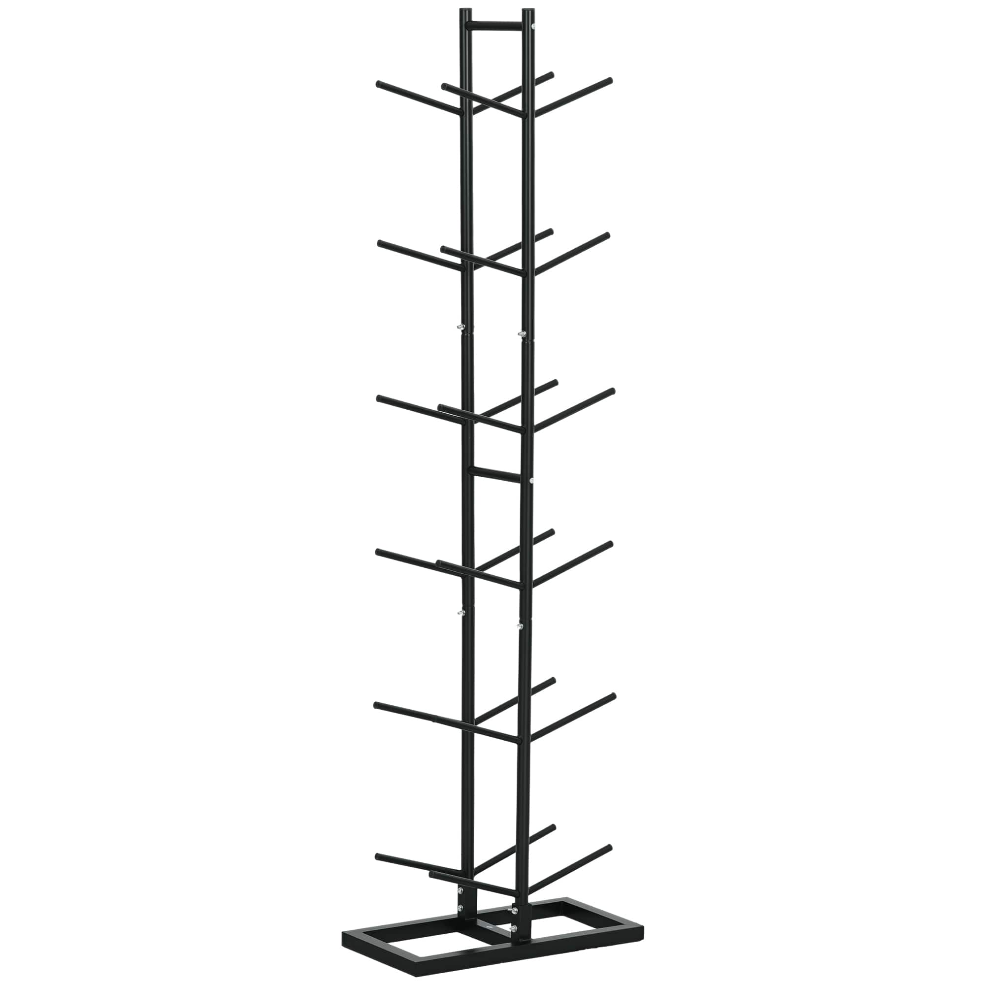 Soozier - Ball Storage Rack, Vertical Basketball Rack, Steel Ball Holder Organizer for Gym Garage Classroom, 12-Ball Capacity - Black