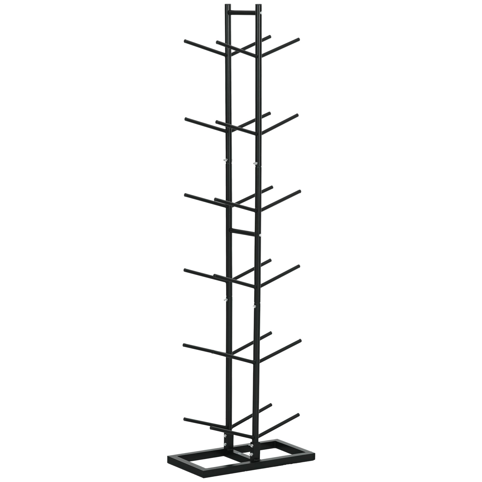 Soozier - Ball Storage Rack, Vertical Basketball Rack, Steel Ball Holder Organizer for Gym Garage Classroom, 12-Ball Capacity - Black