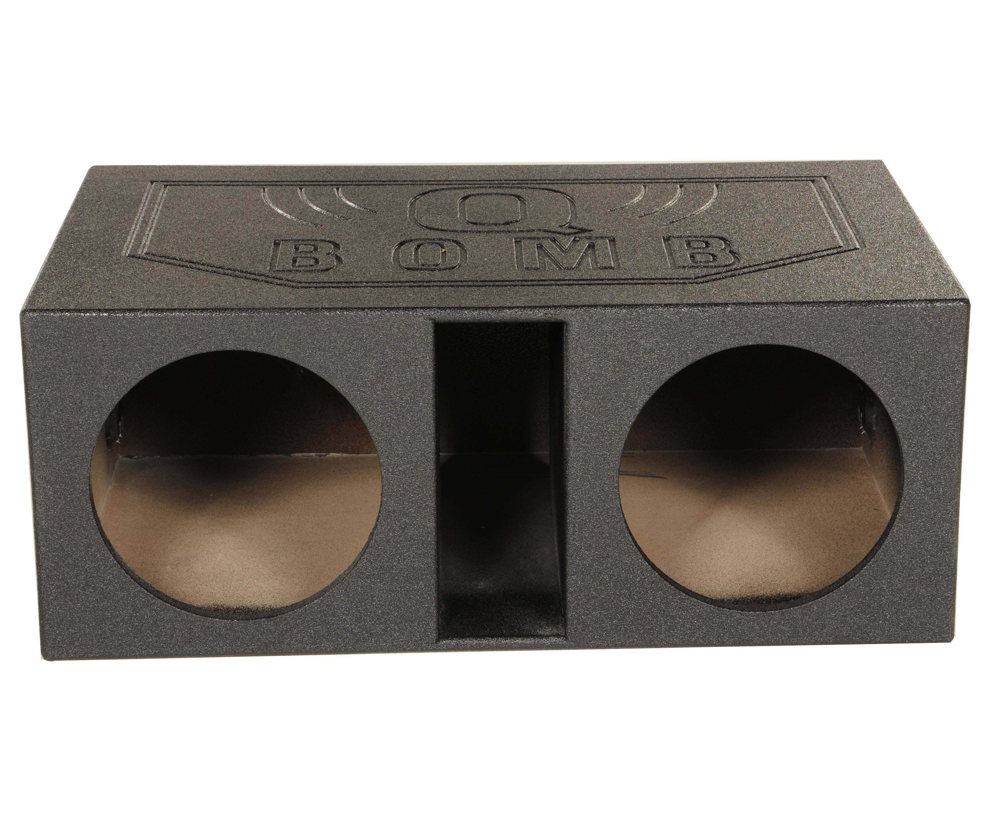Alt View 4. QPower - QPower QBOMB12VL Dual 12 Inch Vented Ported Car Subwoofer Sub Box Enclosure - Charcoal Black.