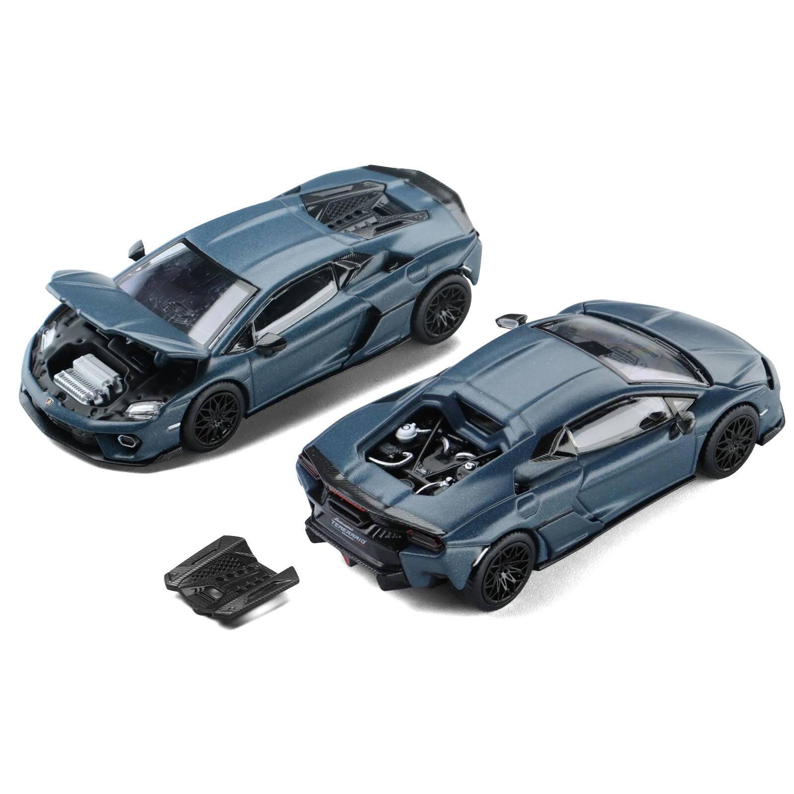 Alt View 4. Trends Hobby - Lamborghini Temerario Matt Blue Metallic 1/64 Diecast Model Car by Trends Hobby.