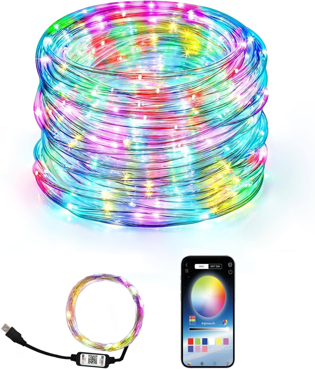 The text on the image appears to be:

"RGB - 4T DM 100 Bighe7"

This seems to be a product description or model number for the LED lights shown.