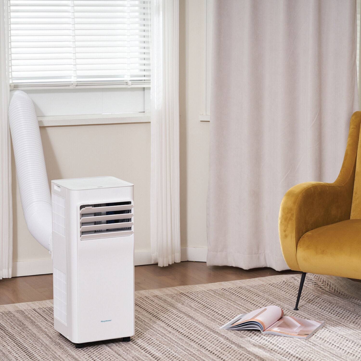 Alt View 7. Keystone - 8,500 BTU ASHRAE/5,000 BTU DOE 250 Sq. Ft Portable Air Conditioner with Remote - White.