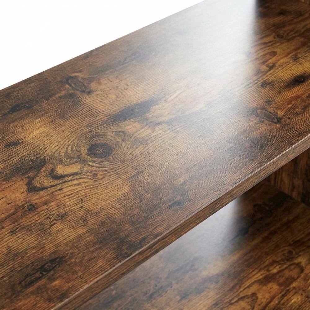 Alt View 1. FurniFact - Amber Pine 5-Shelf Bookcase with Sturdy Wood Construction - Amber Pine.