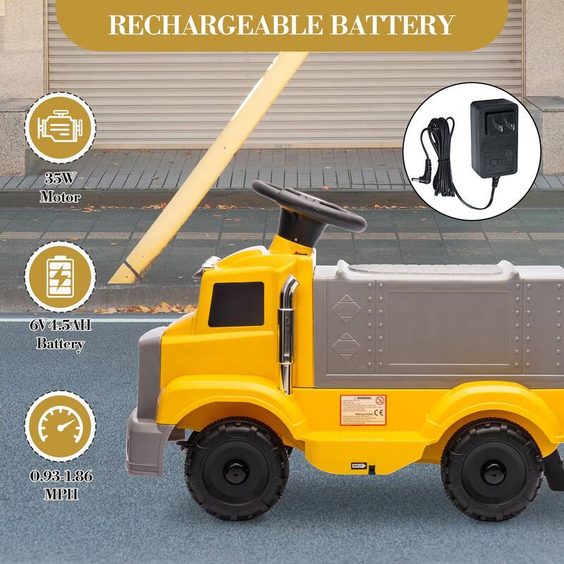 RECHARGEABLE BATTERY

- 35W Motor
- 6V 4.5AH Battery
- 0.93-1.86 MPH