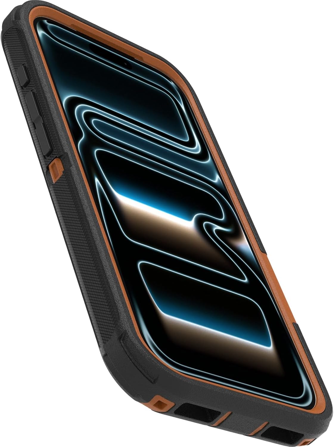 Back. OtterBox - OtterBox - Defender Series Pro Hard Shell for Apple iPhone 17 Pro - Black Chateau (Black & Orange).